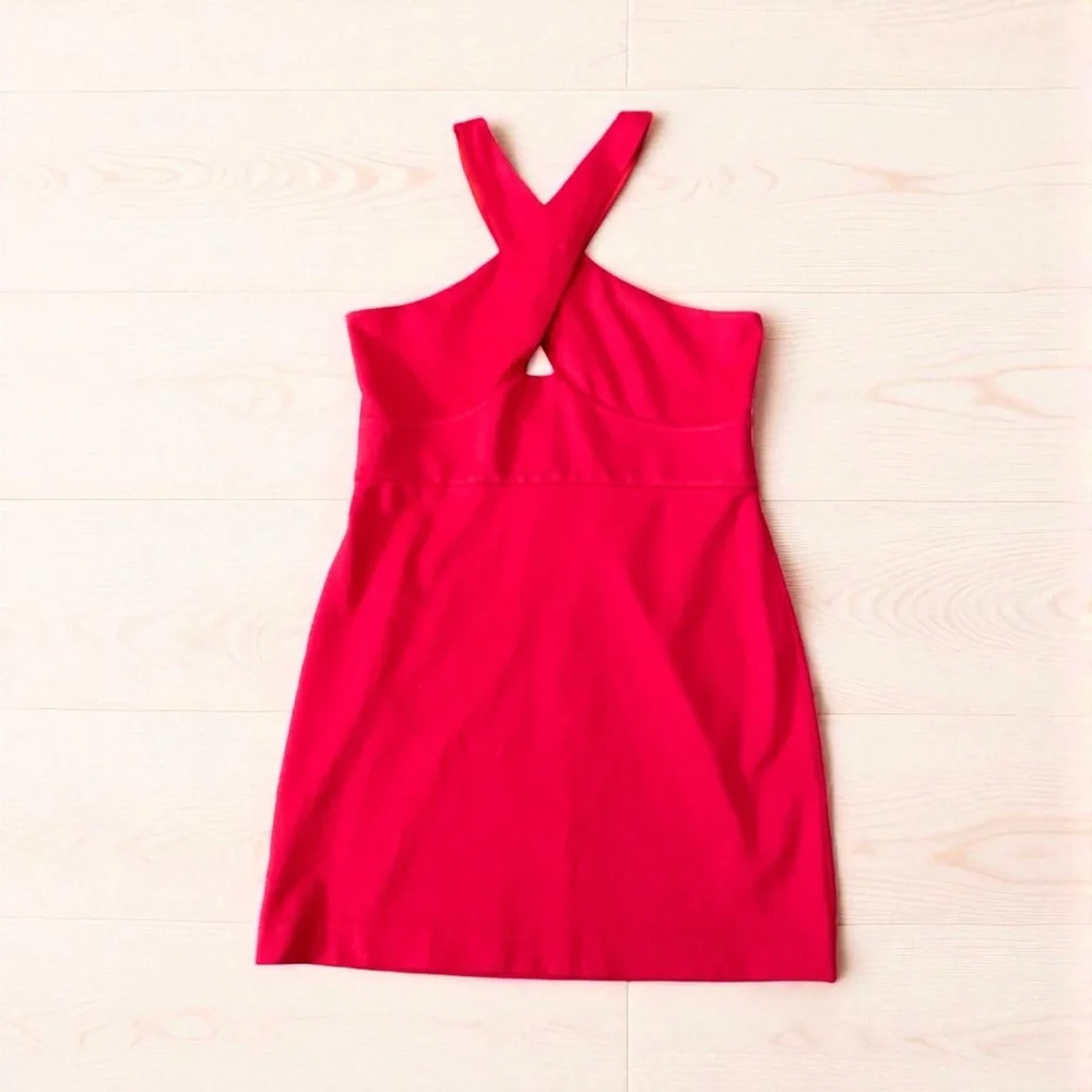 NBD Red Cross-Front Mini Dress - Picture 3 of 5